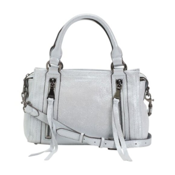 AIMEE KESTENBERG Mystic Blue Leather Zip Me Up Novelty Mini Satchel NWT - Picture 1 of 5
